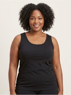 Duluth Trading Co. Woman’s 1X Black No-Yank Tank Top Cotton Spandex Blend